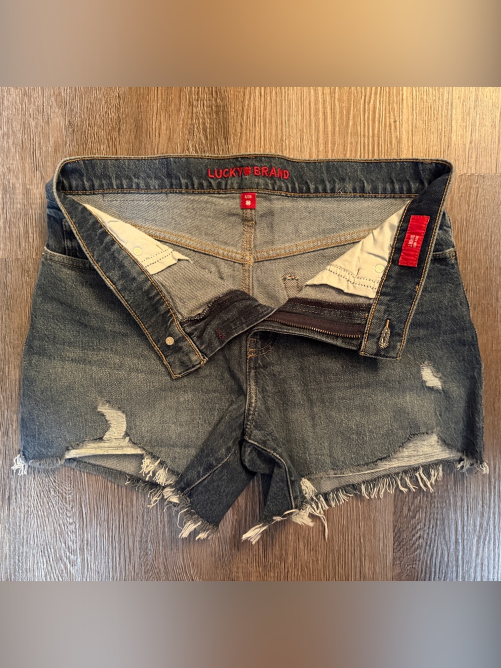 Lucky Brand 90’s Misi Denim Shorts Dark Washed Blue